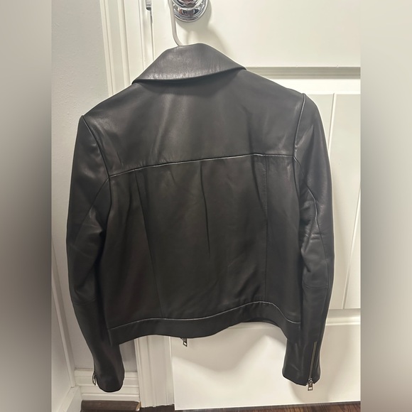 Madewell Shrunken Zip-Front Jacket in Leather size 0 NWT - Picture 7 of 8